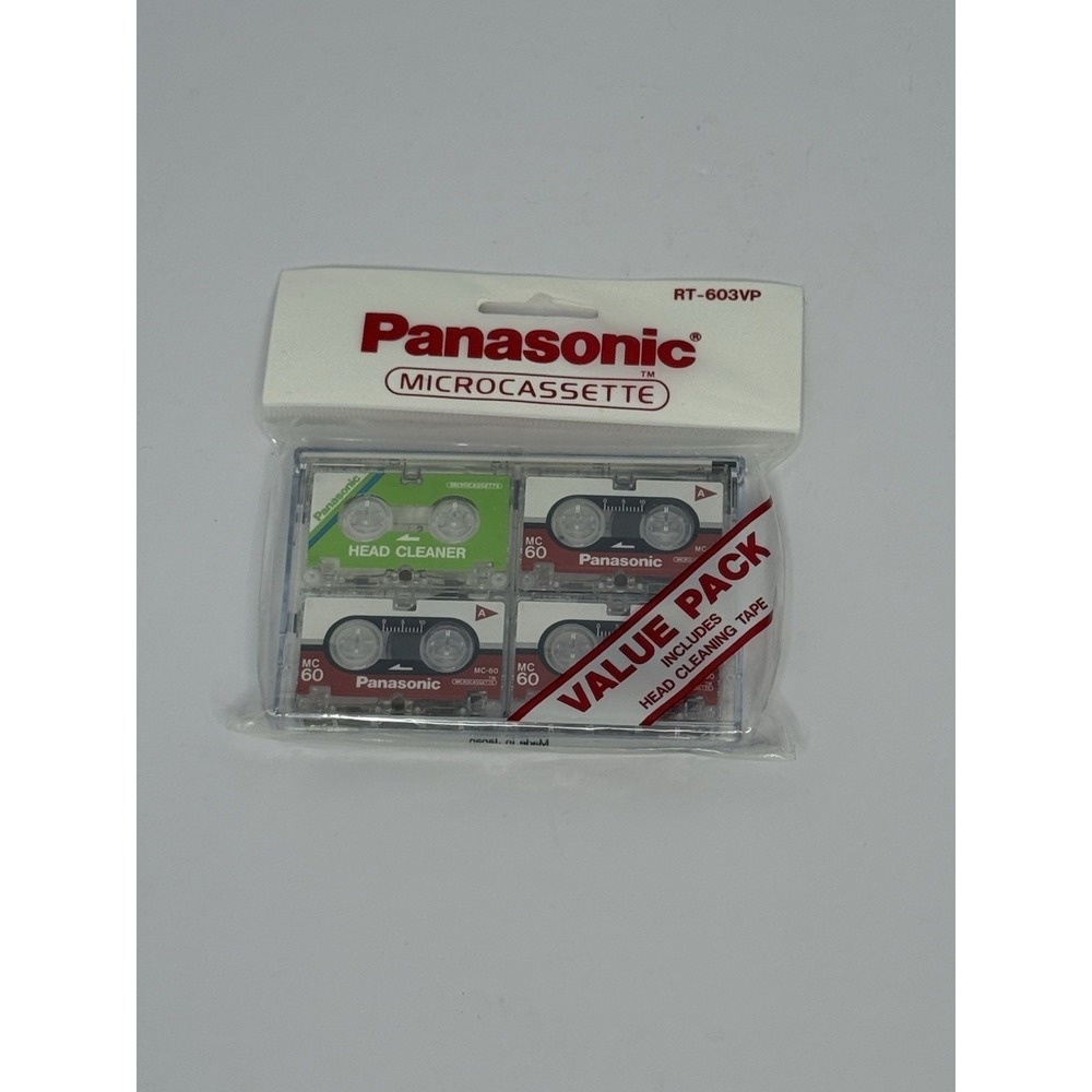 Panasonic Micro Cassettes Value Pack 3x MC 60 Tapes 1x Head Cleaner RT-603VP NIP